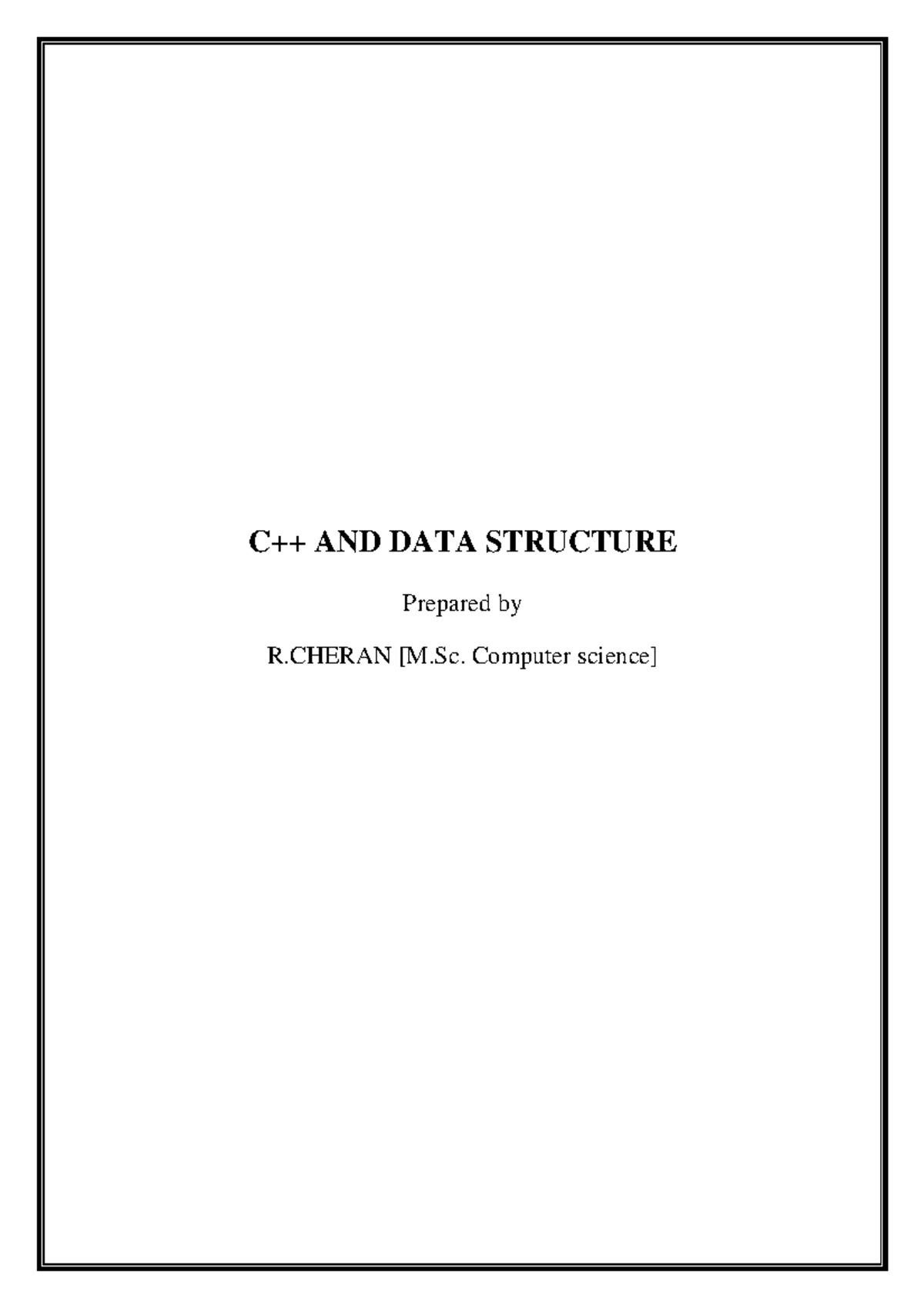 C++ and data structure - C++ AND DATA STRUCTURE Prepared by R [M ...