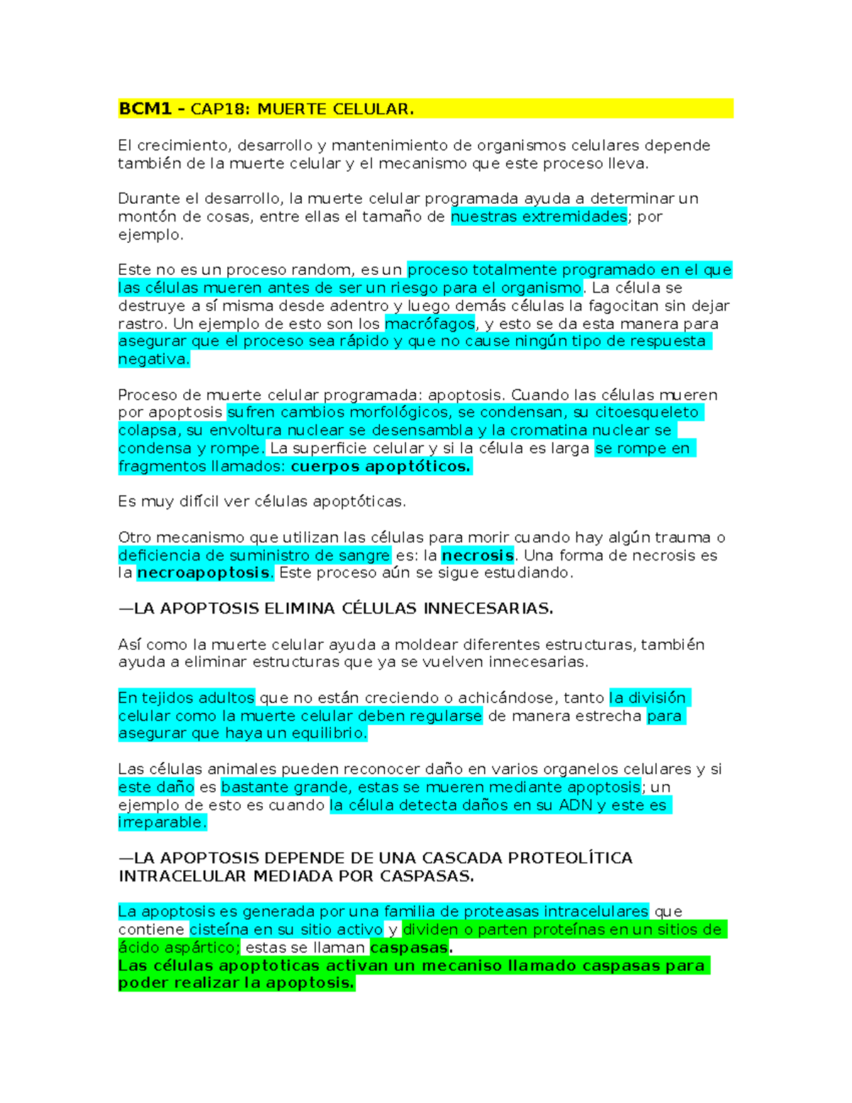 Resuemnes biocel word - BIOLOGIA CELULAR RESUMENES - BCM1 – CAP18 ...