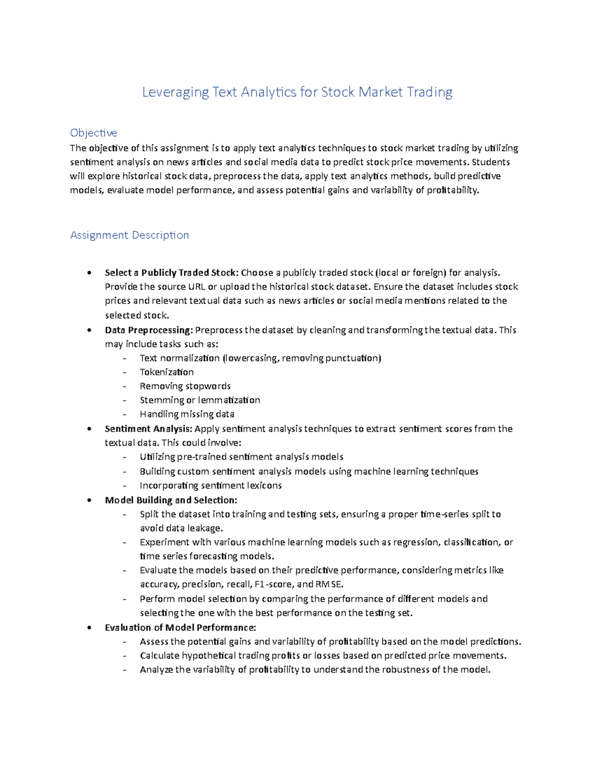 Group Assignment - Leveraging Text Analytics for Stock Market Trading ...