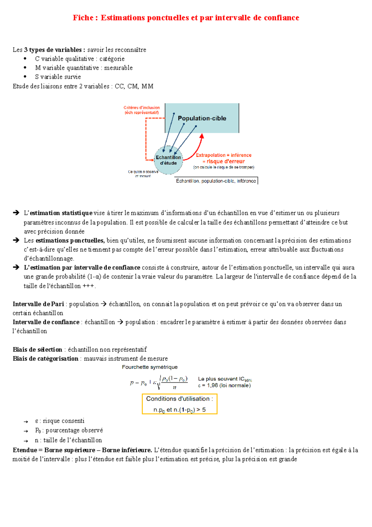 Fiche Estimations Ponctuelles - Fiche : Estimations Ponctuelles Et Par ...