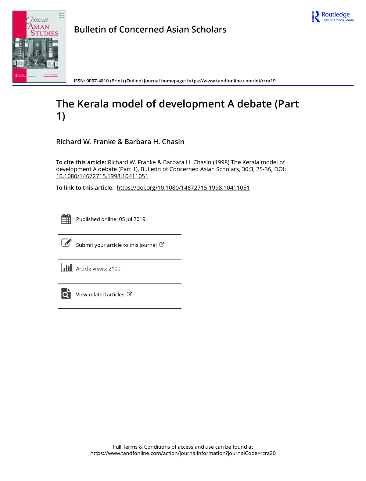 kerala model of development essay