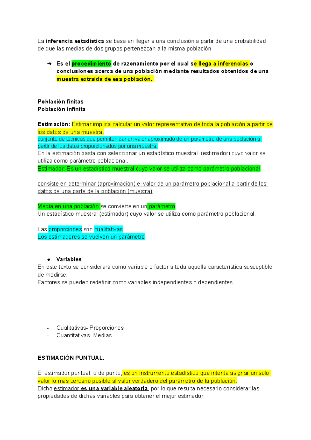 Estadistica Parcial La Inferencia Estad Stica Se Basa En Llegar A Una Conclusi N A Partir De