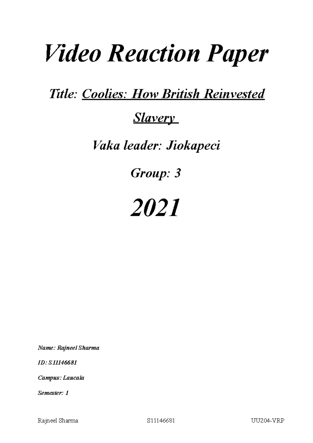 S11146681 VRP 2021 Semester 1assignment for the second half of the ...