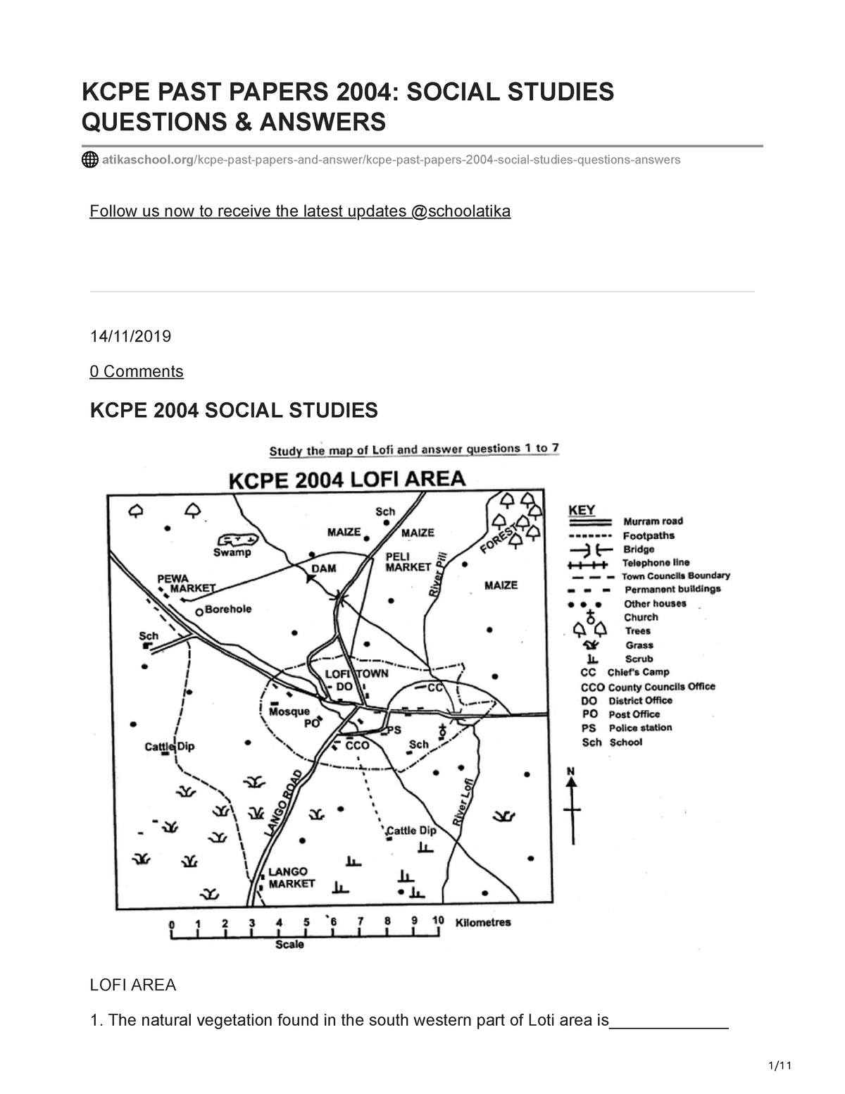 PAST Papers 2004 Social Studies Questions Answers