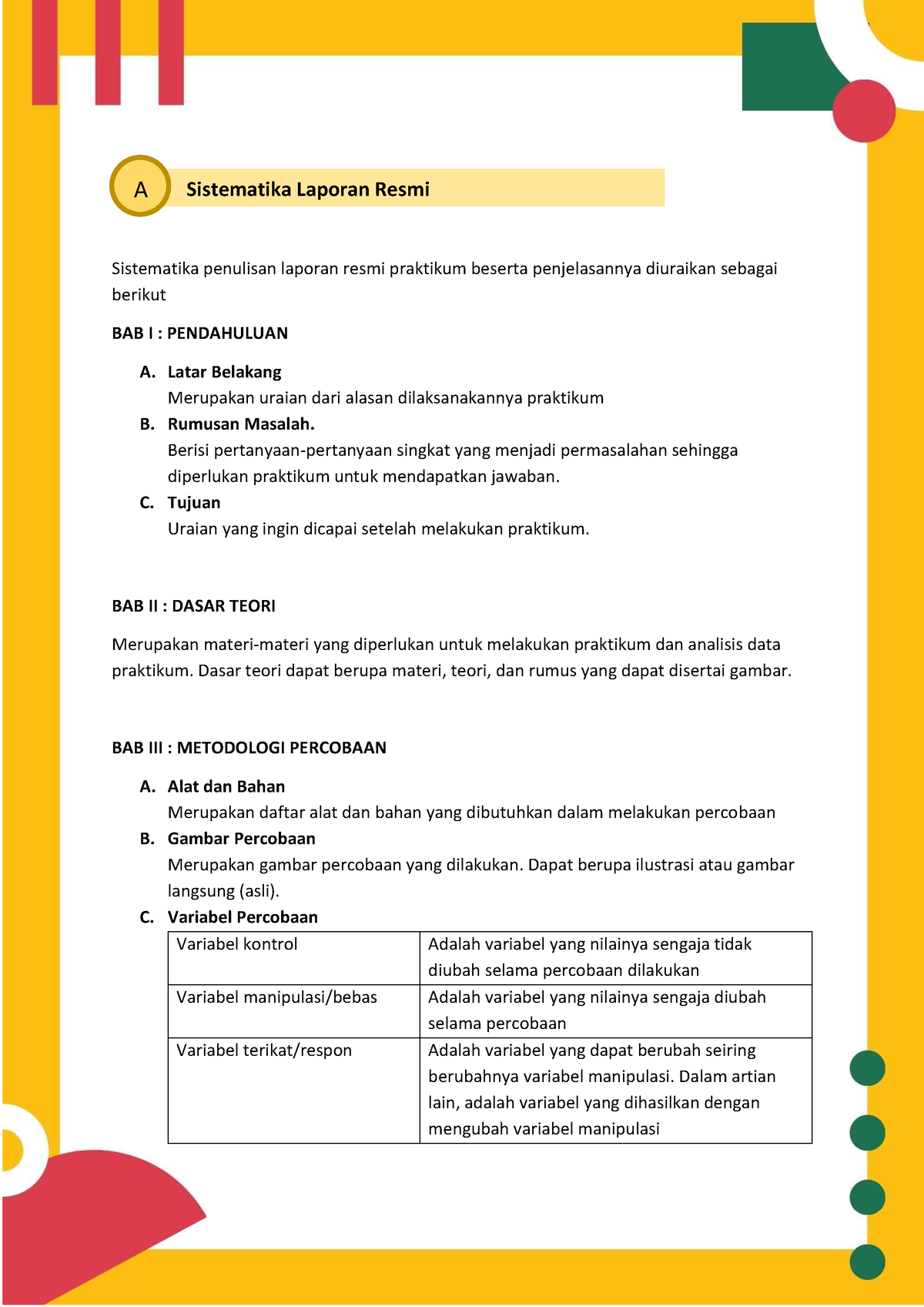 Panduan Praktikum Els - Sistematika Penulisan Laporan Resmi Praktikum ...