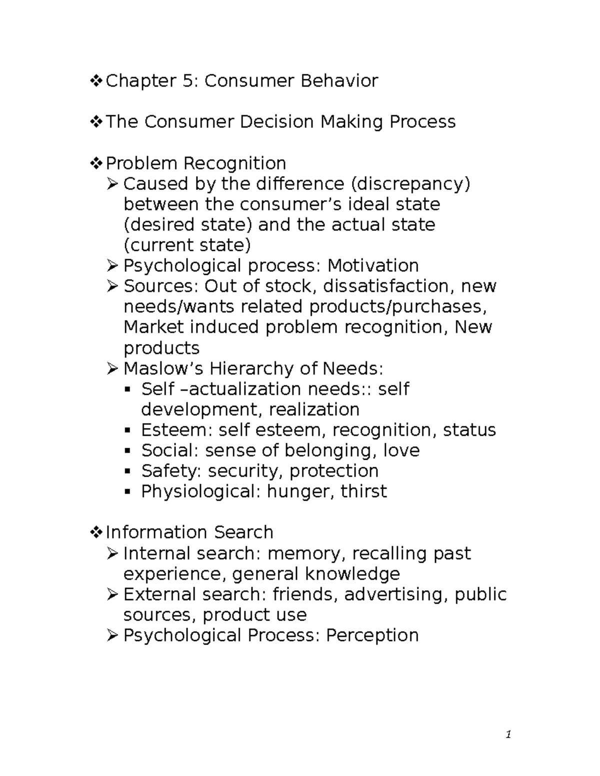 Exam Two Study Guide 12.48.38 PM - Chapter 5: Consumer Behavior The ...