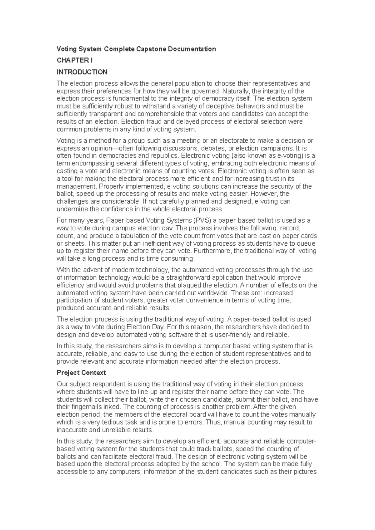 Voting System Complete Capstone Documentation - Naturally, the ...