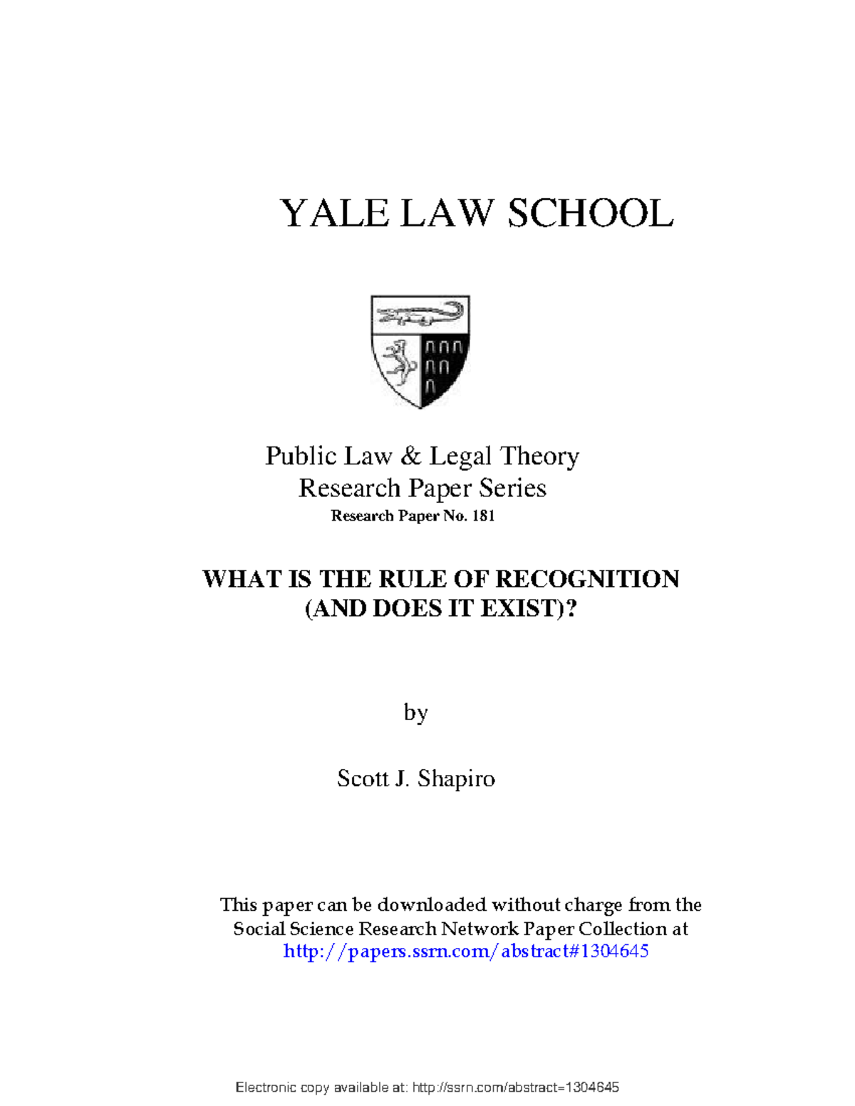 Shapiro Rule Of Regulation - Electronic Copy Available At: Ssrn ...