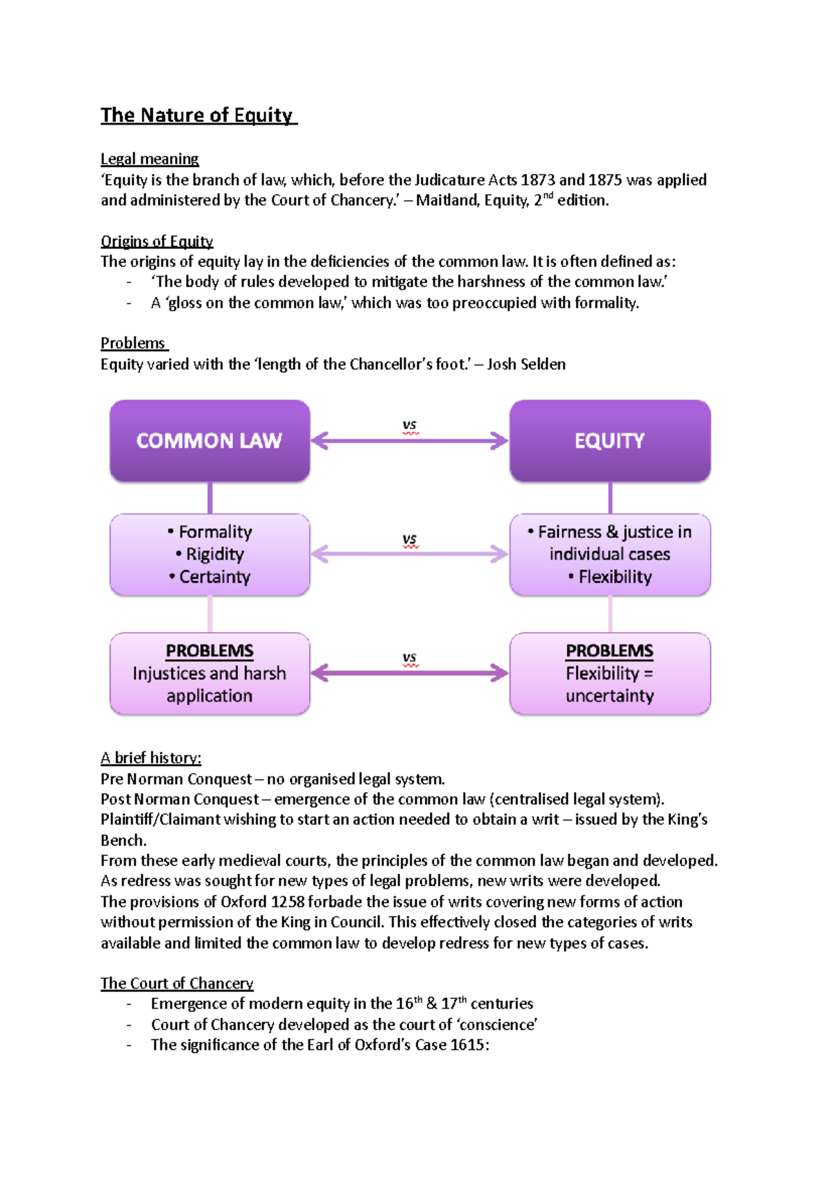 1 The Nature Of Equity The Nature Of Equity Legal Meaning Equity Is