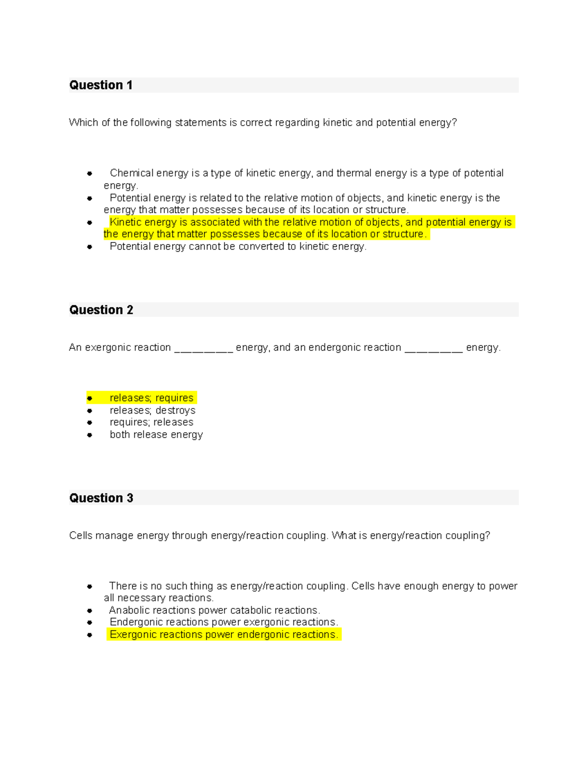 Chapter 8 practice problems - Which of the following statements is ...