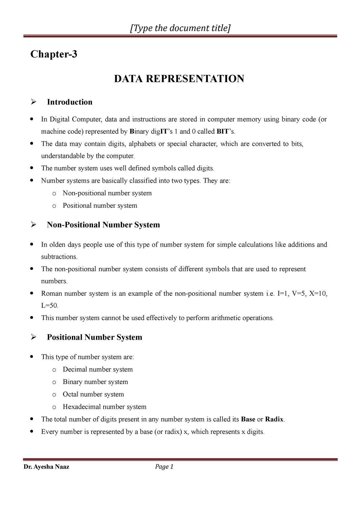 data representation in computer questions