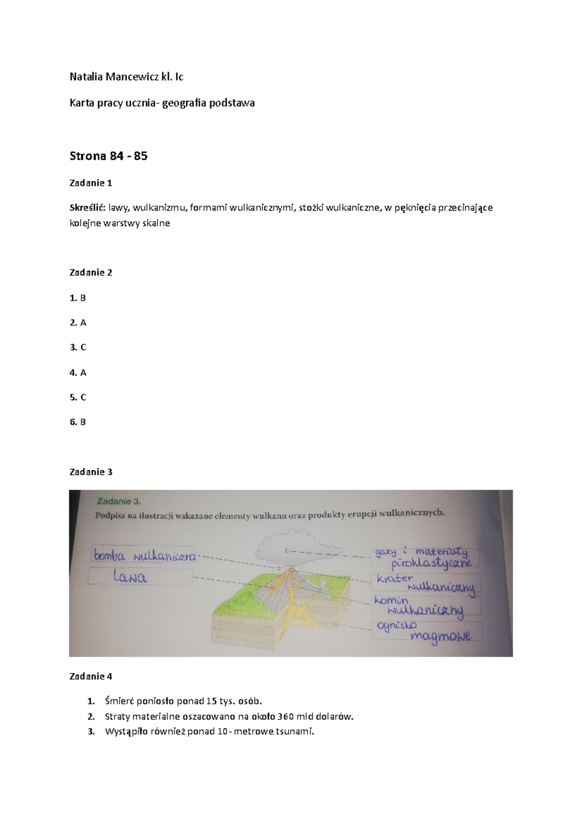 Karta Pracy- Geografia Podstawa - Natalia Mancewicz Kl. Ic Karta Pracy ...