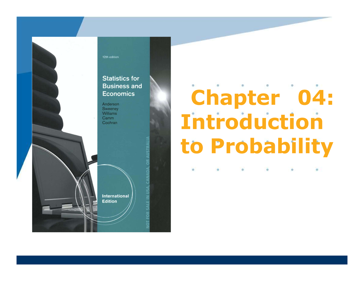 Chapter 4. Probability - Chapter 04: Introduction To Probability ...