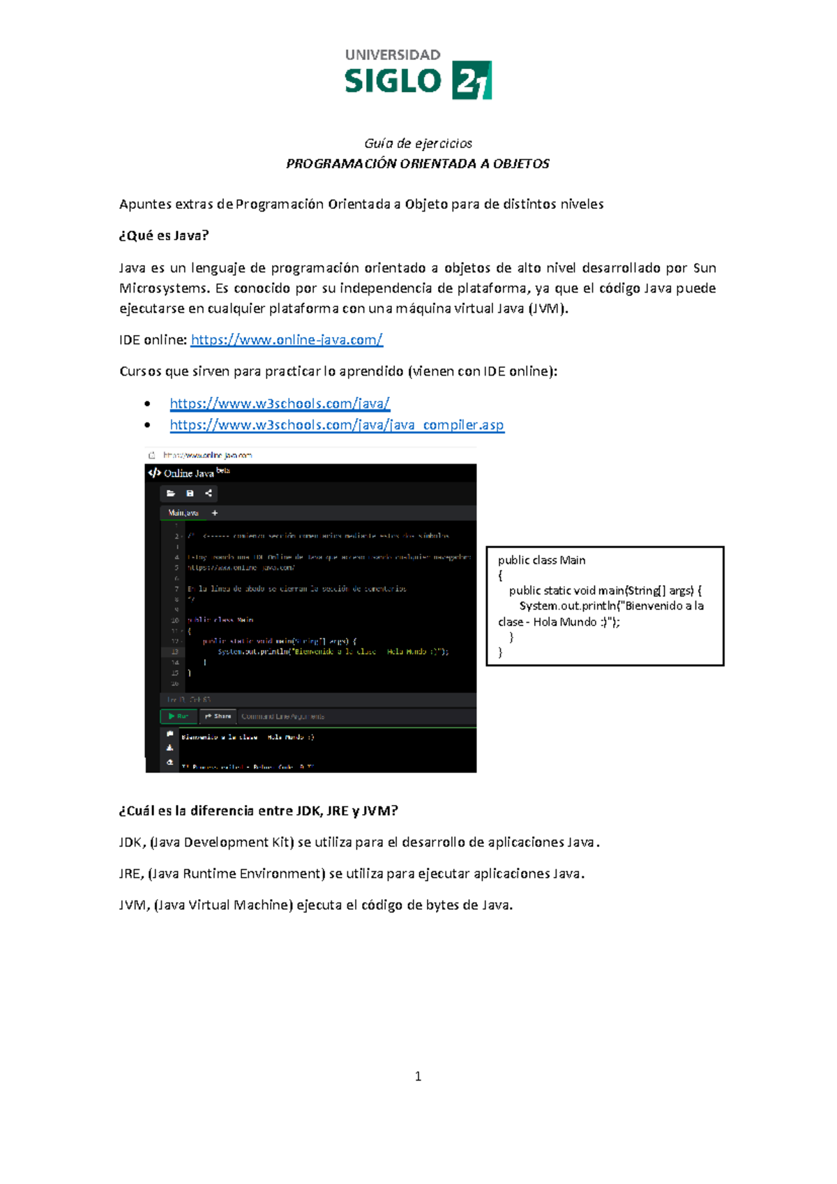 Apuntes de Java 1 2024 - PROGRAMACIÓN ORIENTADA A OBJETOS Apuntes ...