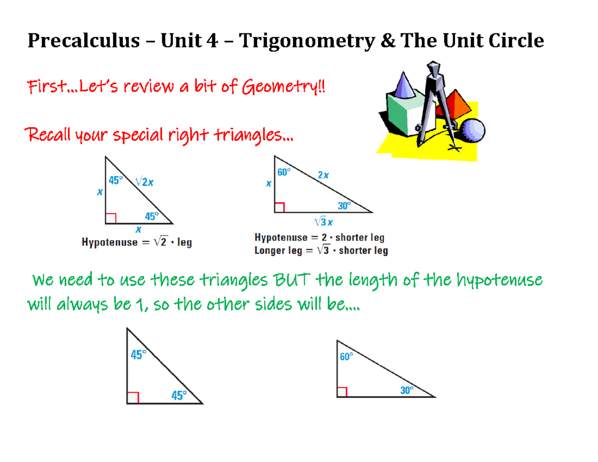 Unit+4,+Day+1,+The+Unit+Circle - Precalculus – Unit 4 – Trigonometry ...