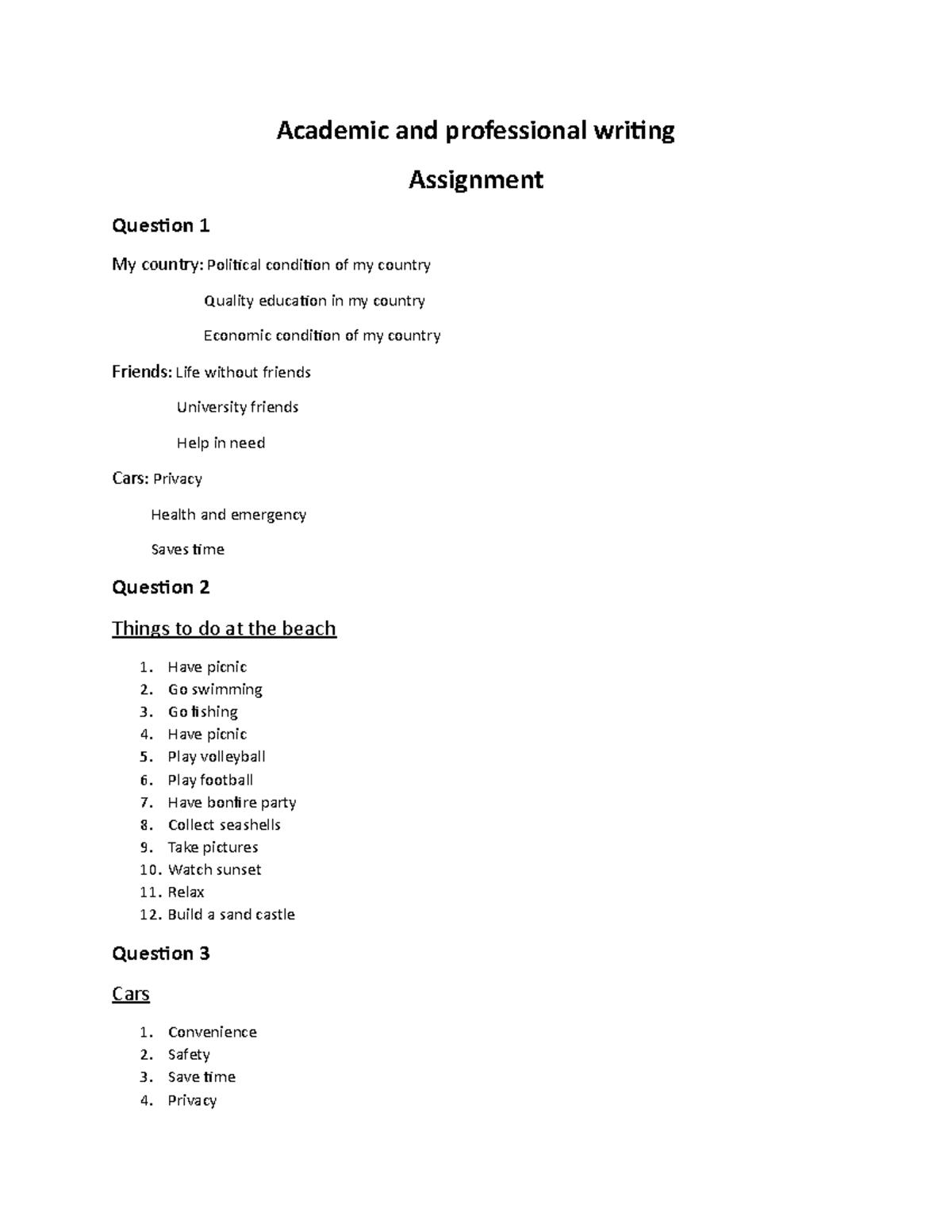 APW assignment - Academic and professional writing Assignment Question ...