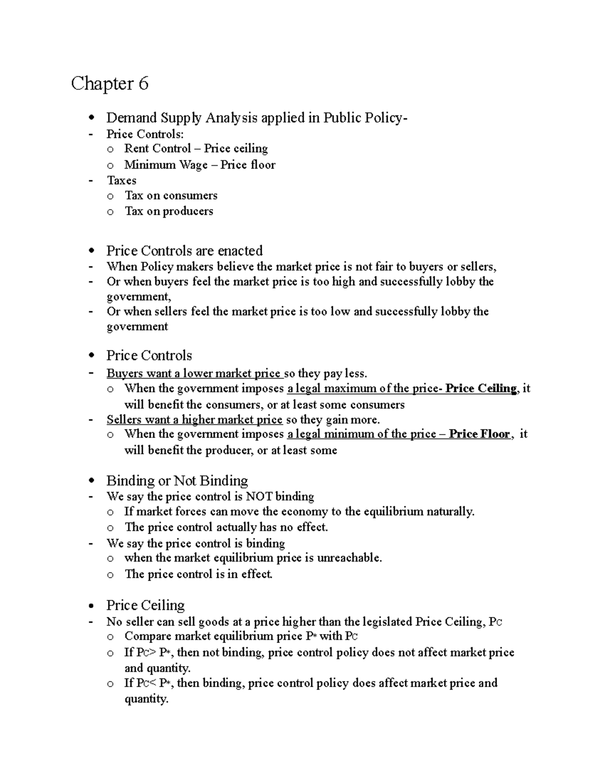 Chapter 6 Lecture 9 Econ 2106 Principles Of Microeconomics