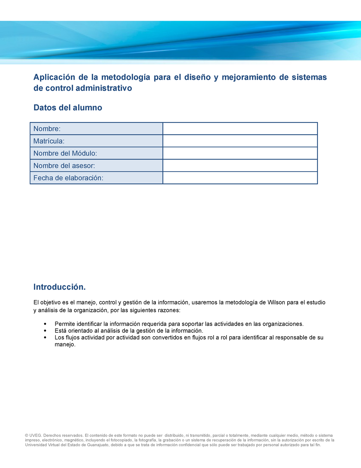 Metodolog A Wilson Tarea Aplicaci N De La Metodolog A Para El Dise O Y Mejoramiento De