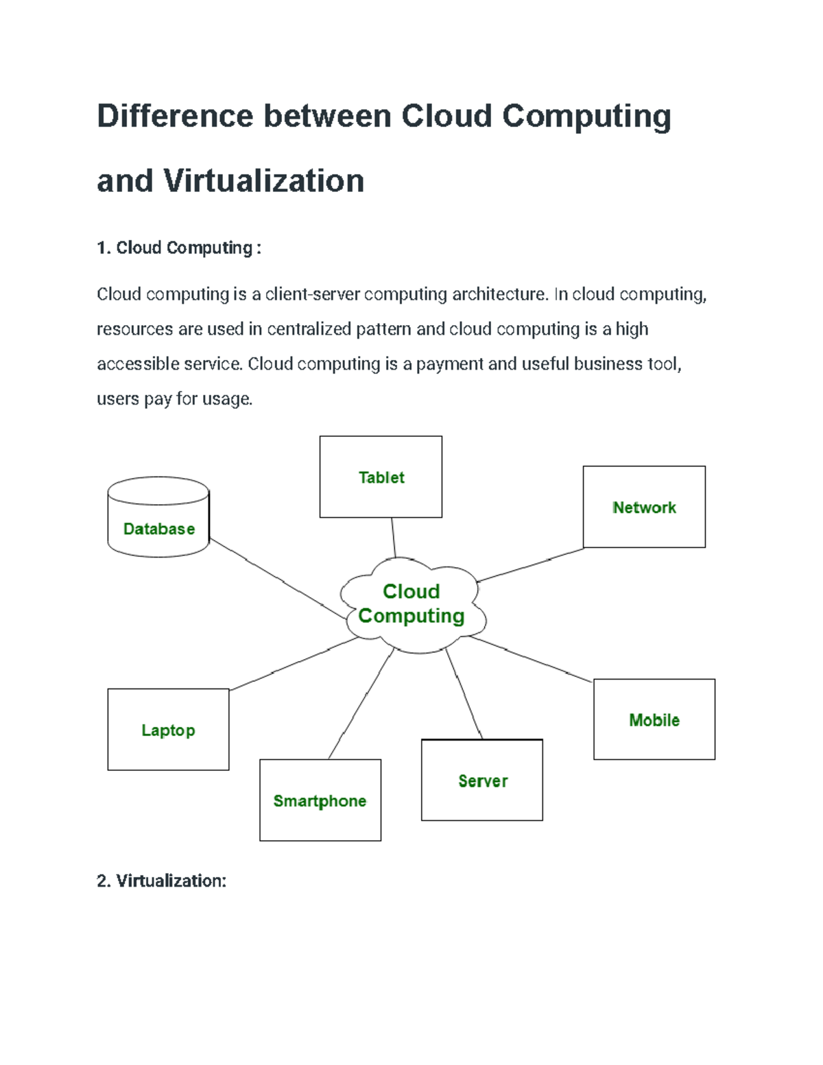 Assignment 1 (Part 5) - Difference between Cloud Computing and ...