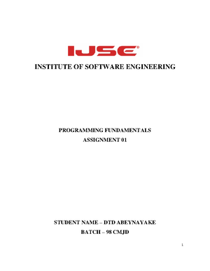 LAB 03 - Practice questions - Fundamentals of Programming Lab Sheet 03 ...