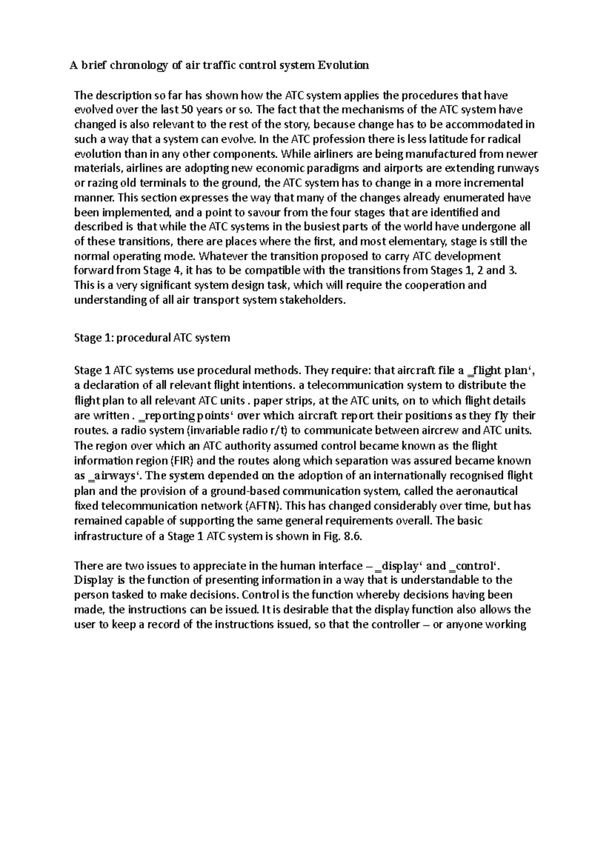 Assignment A Brief Chronology Of Air Traffic Control System Latest ...