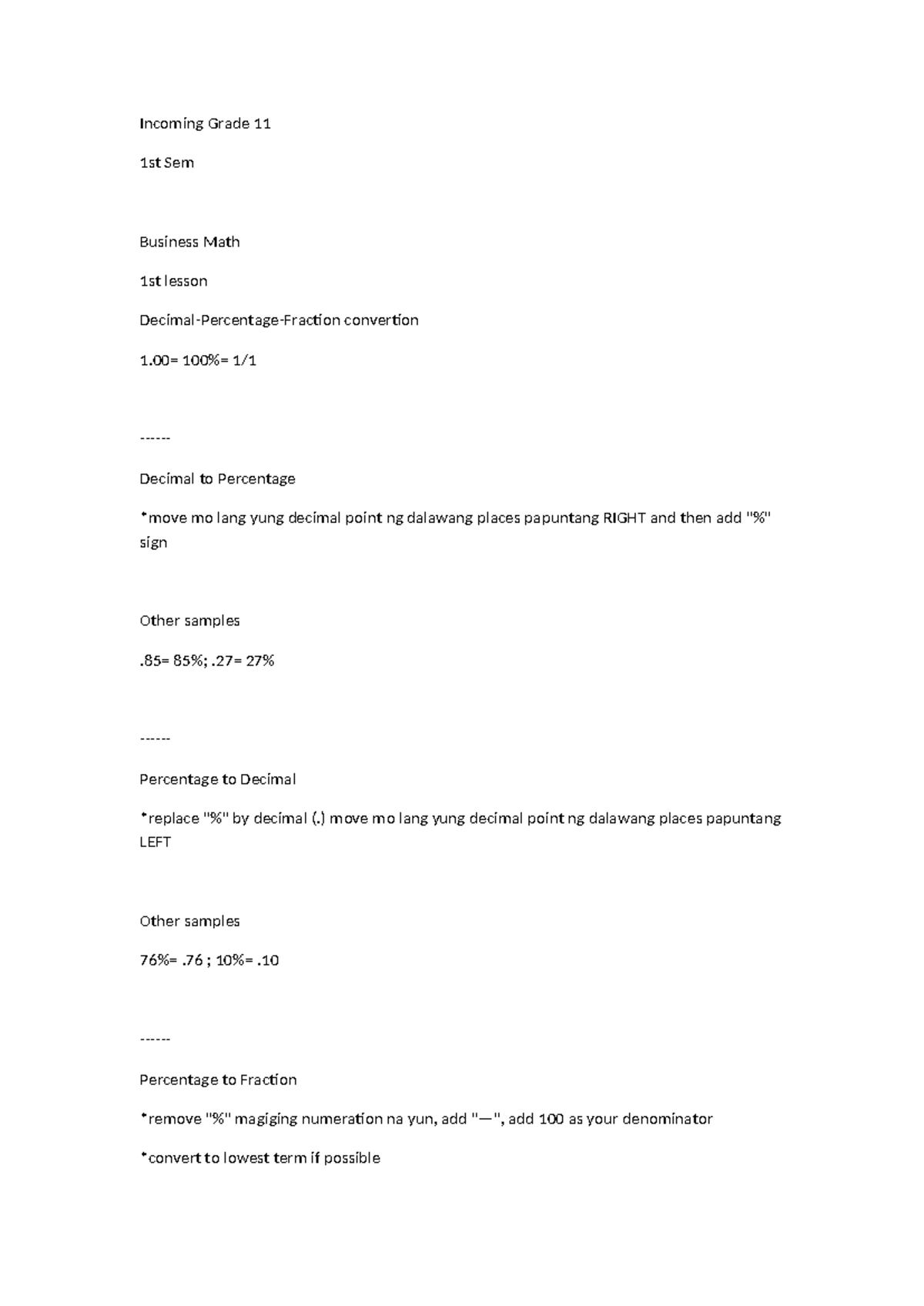 Business math simple - Incoming Grade 11 1st Sem Business Math 1st ...