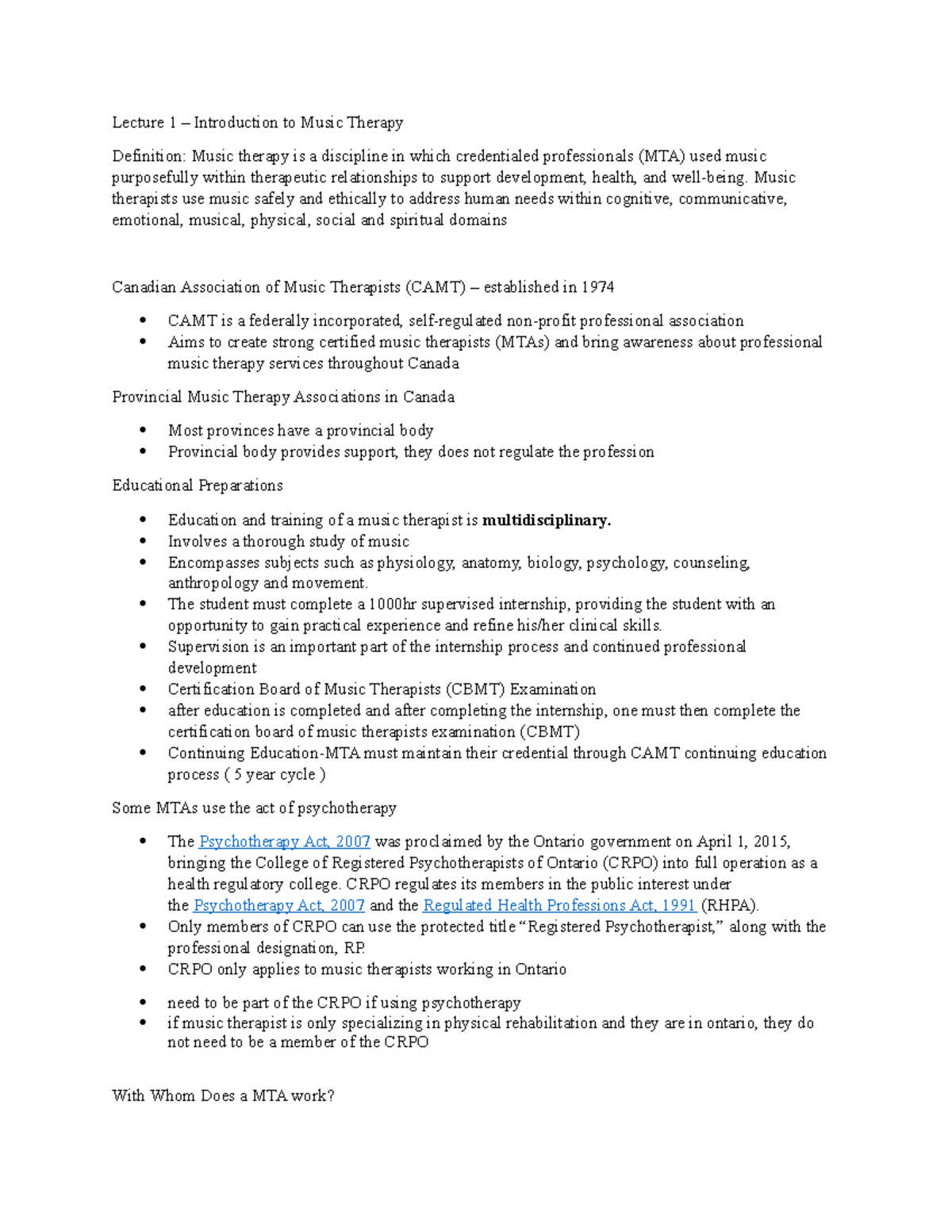 Midterm 1 Review Summarized (Music 2MT3) - Lecture 1 – Introduction to ...