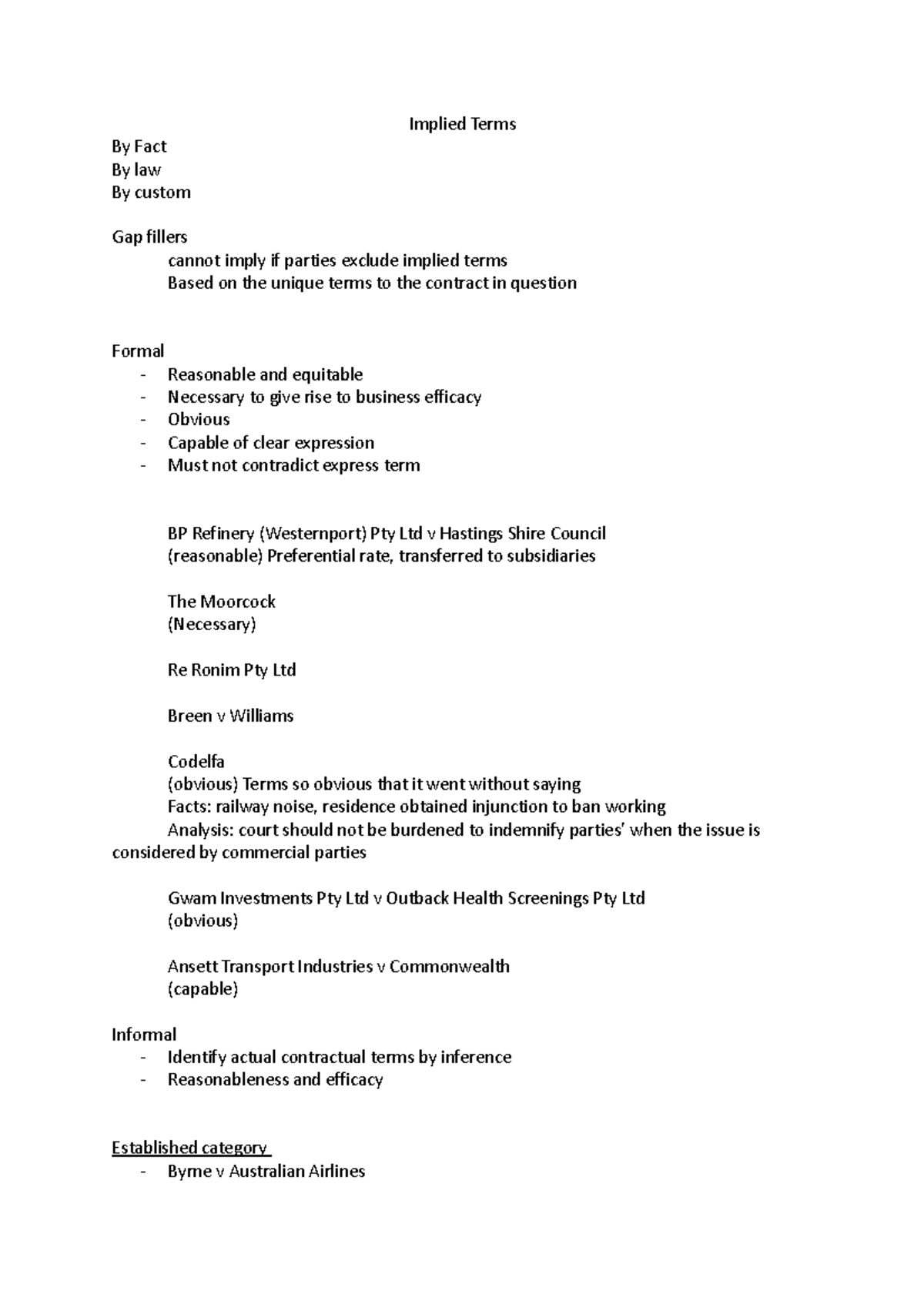 Contracts Implied Terms Notes Implied Terms By Fact By Law By   Thumb 1200 1698 