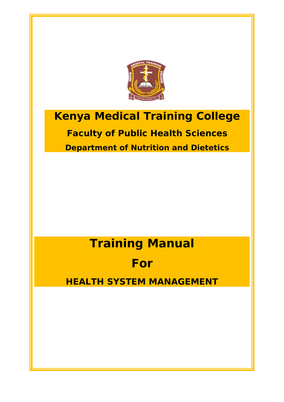 phd in health systems management in kenya