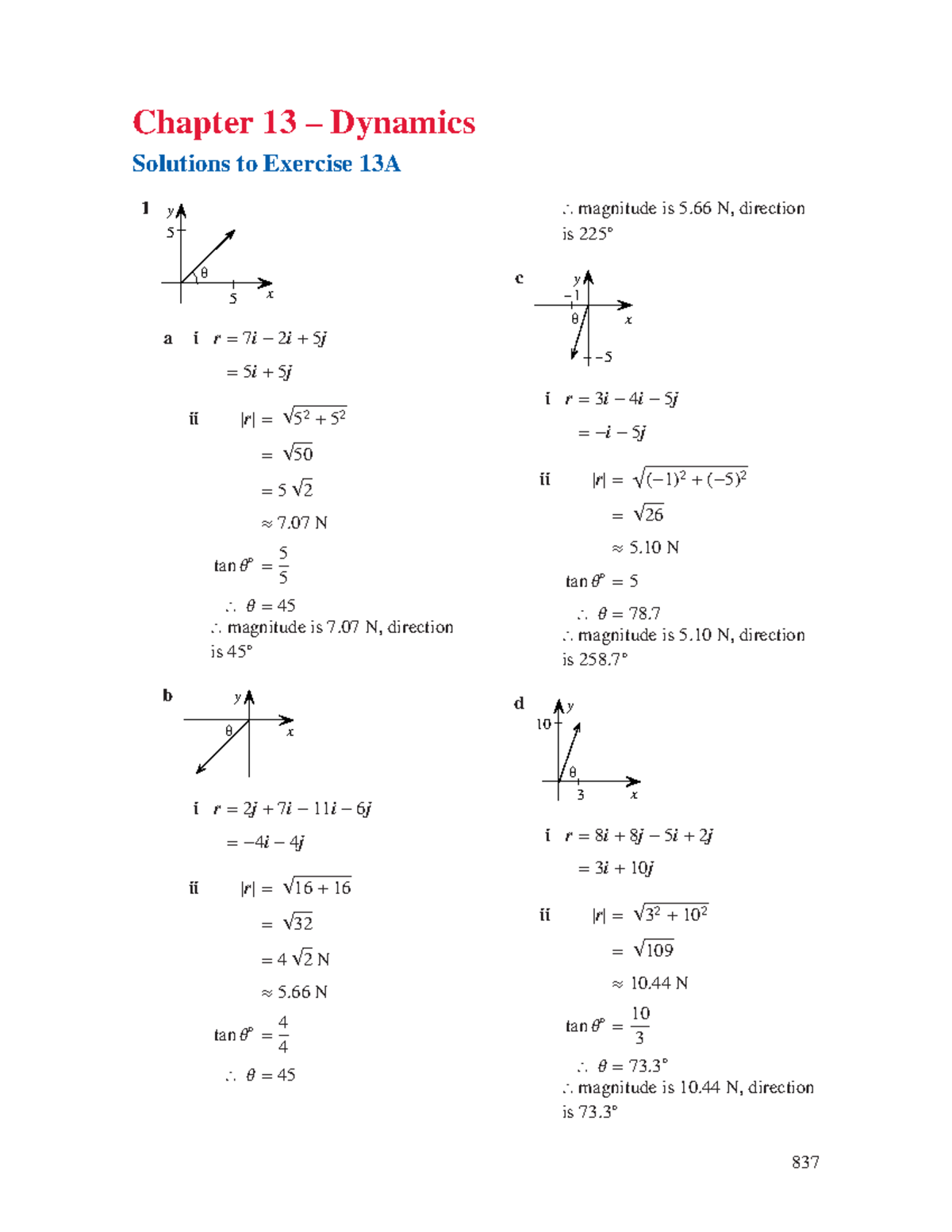 Chapter 13 - worked solutions - Chapter 13 – Dynamics Solutions to ...