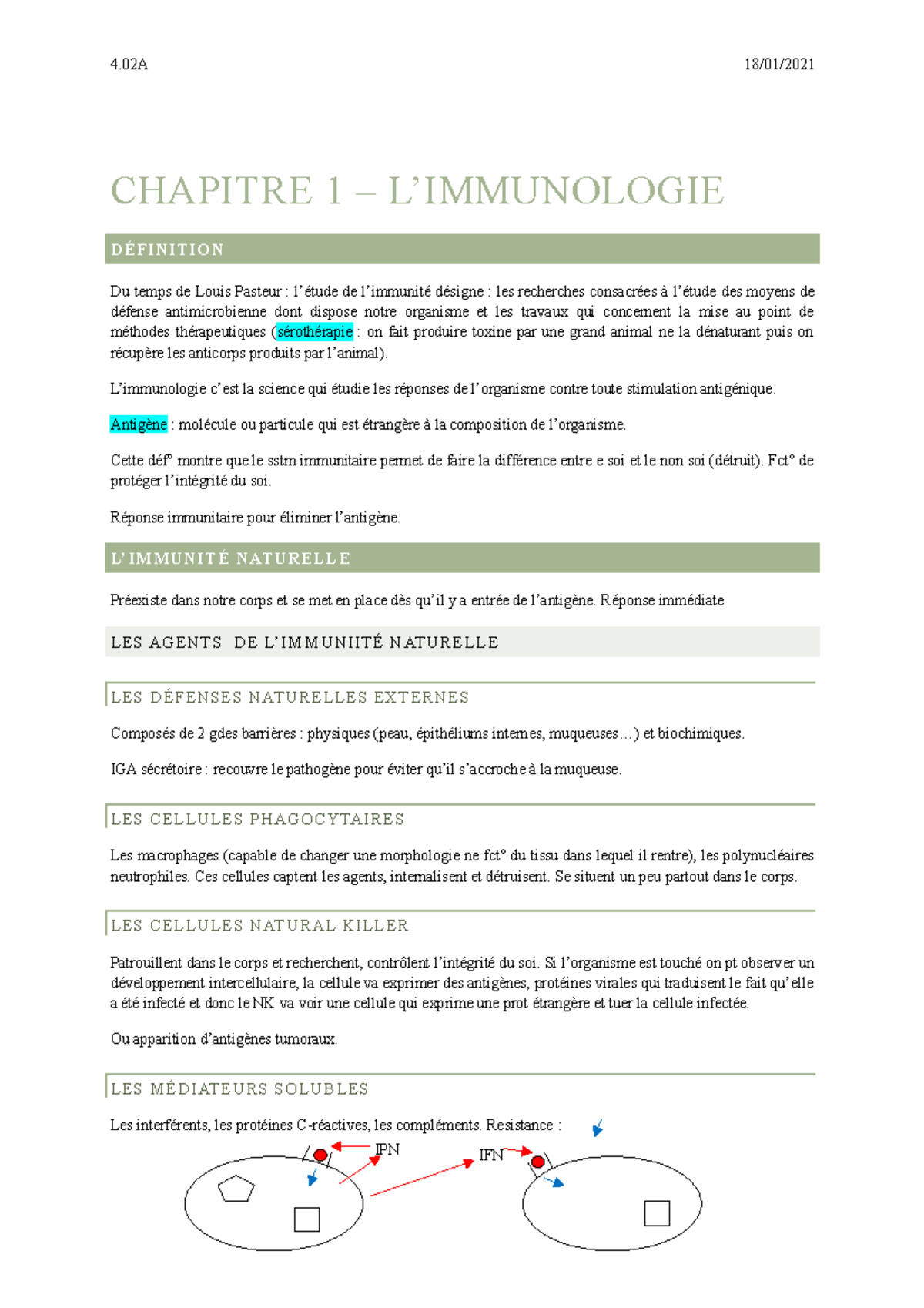 Chapitre 1 - L'immunologie - CHAPITRE 1 – L’IMMUNOLOGIE DÉFINITION Du ...