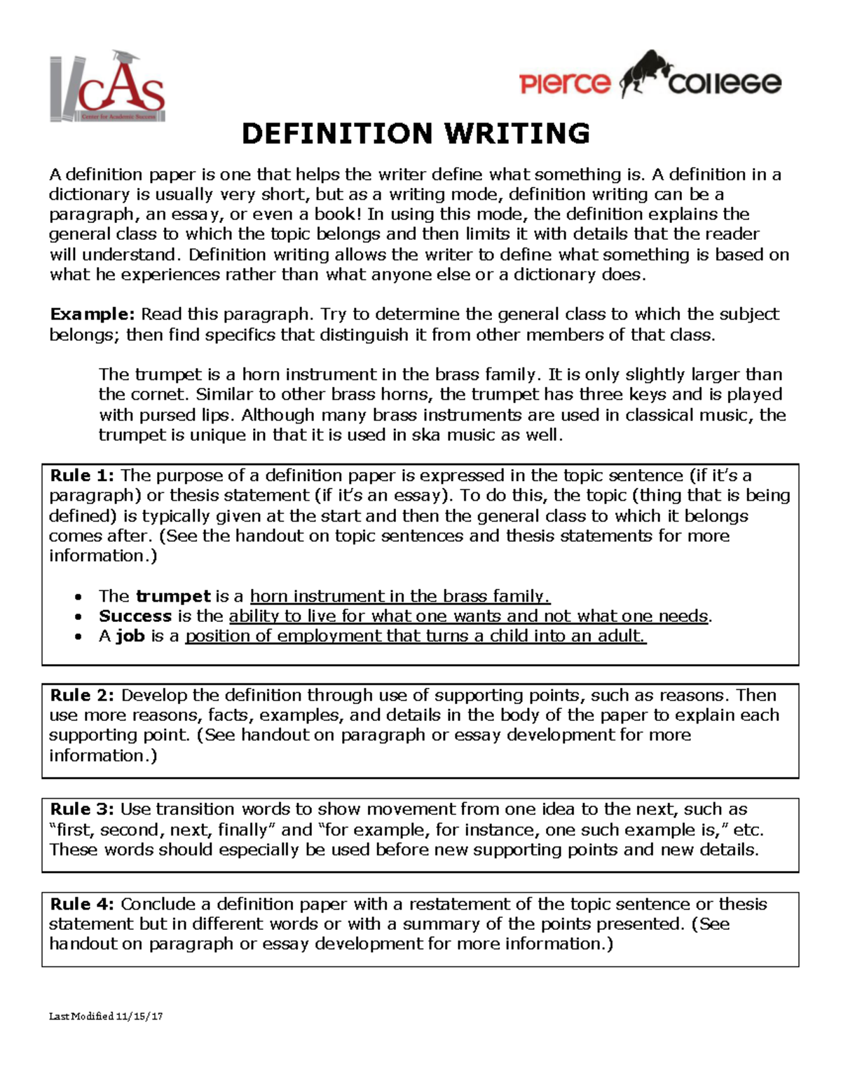 writing assignment definition paper