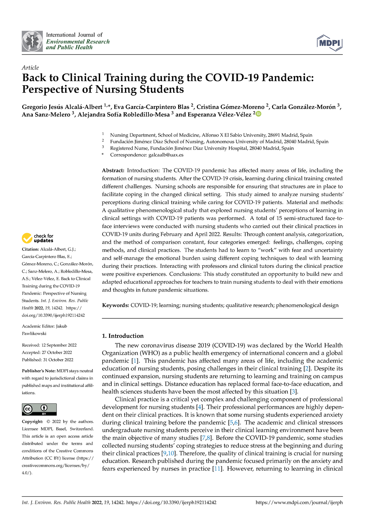 Back to Clinical Training during the Covid-19 Pandemic - Citation ...