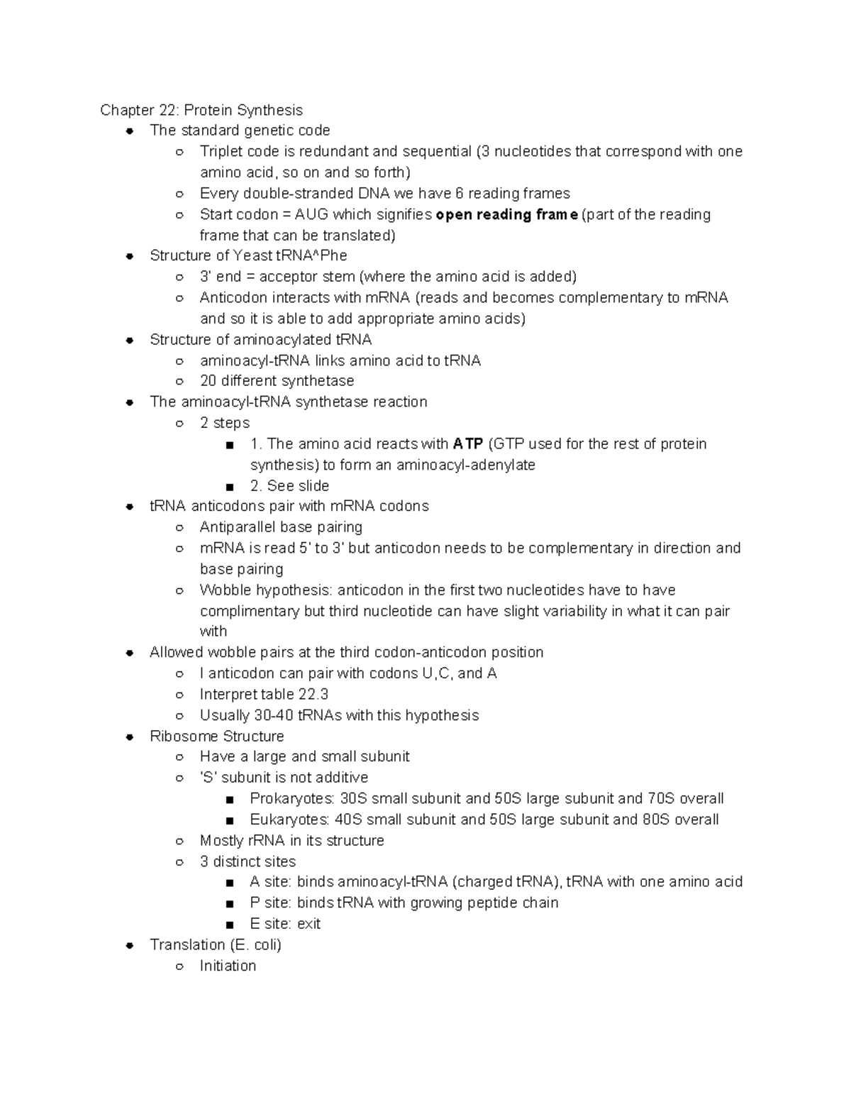 chapter-22-protein-synthesis-chapter-22-protein-synthesis-the