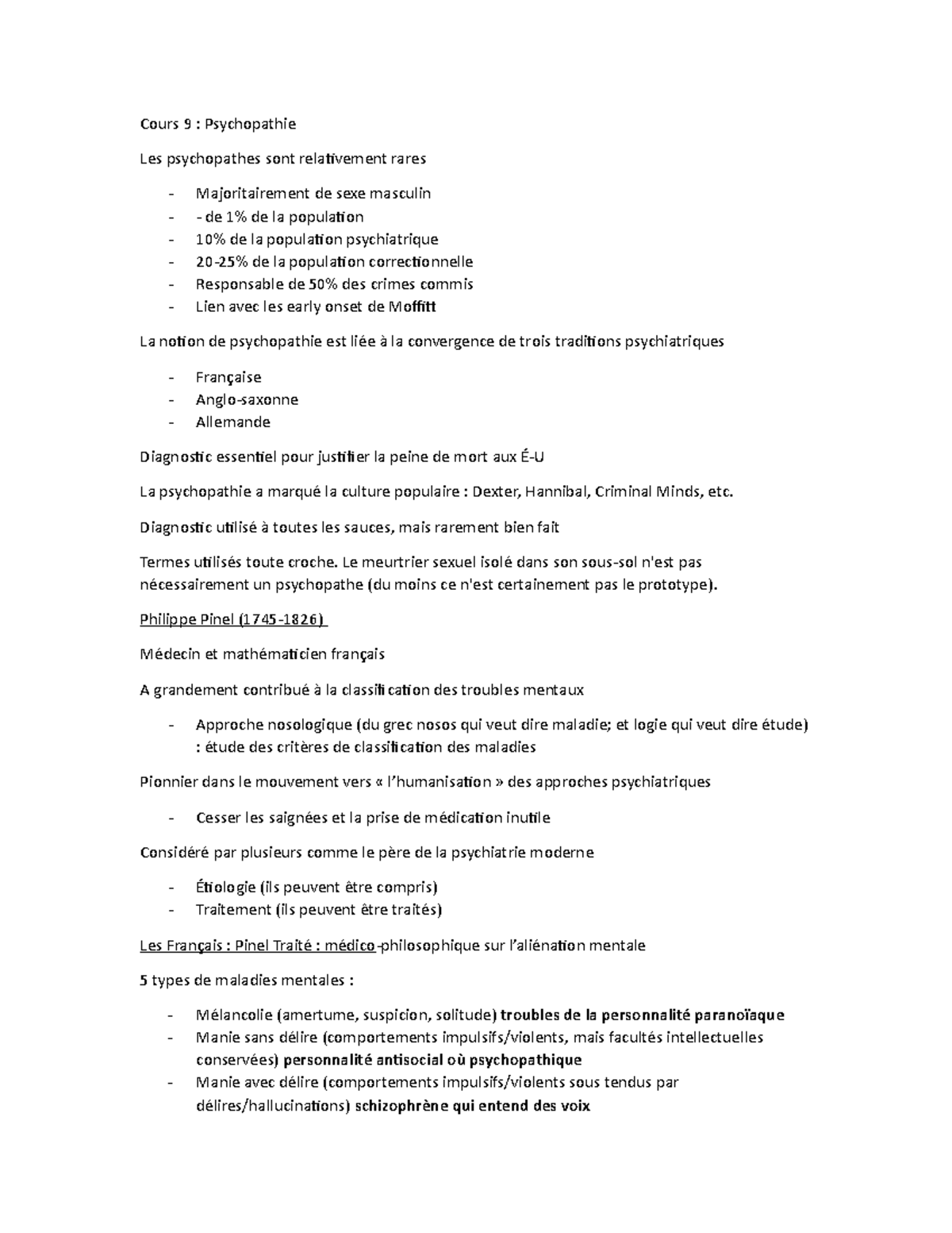 9: psychopathie - Cours 9 : Psychopathie Les psychopathes sont ...