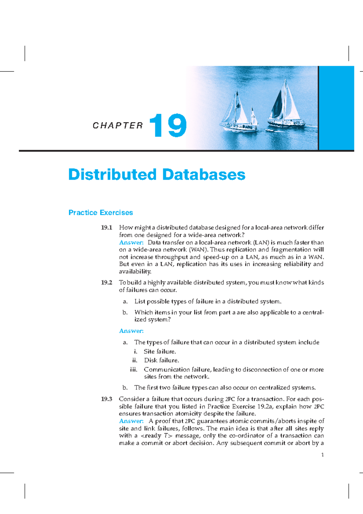 19s - Databases - C H A P T E R 19 Distributed Databases Practice ...