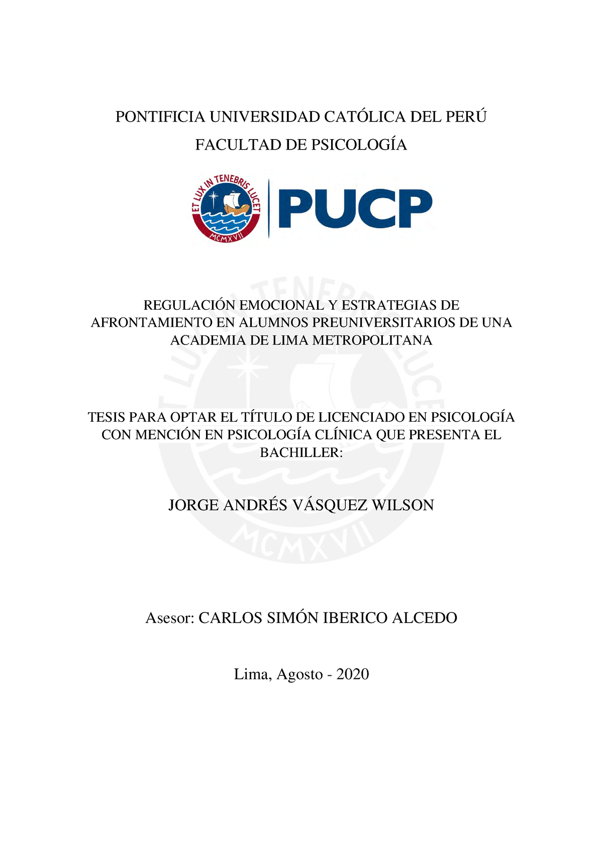 Vásquez Wilson Jorge Andrés - Pontificia Universidad CatÓlica Del PerÚ 