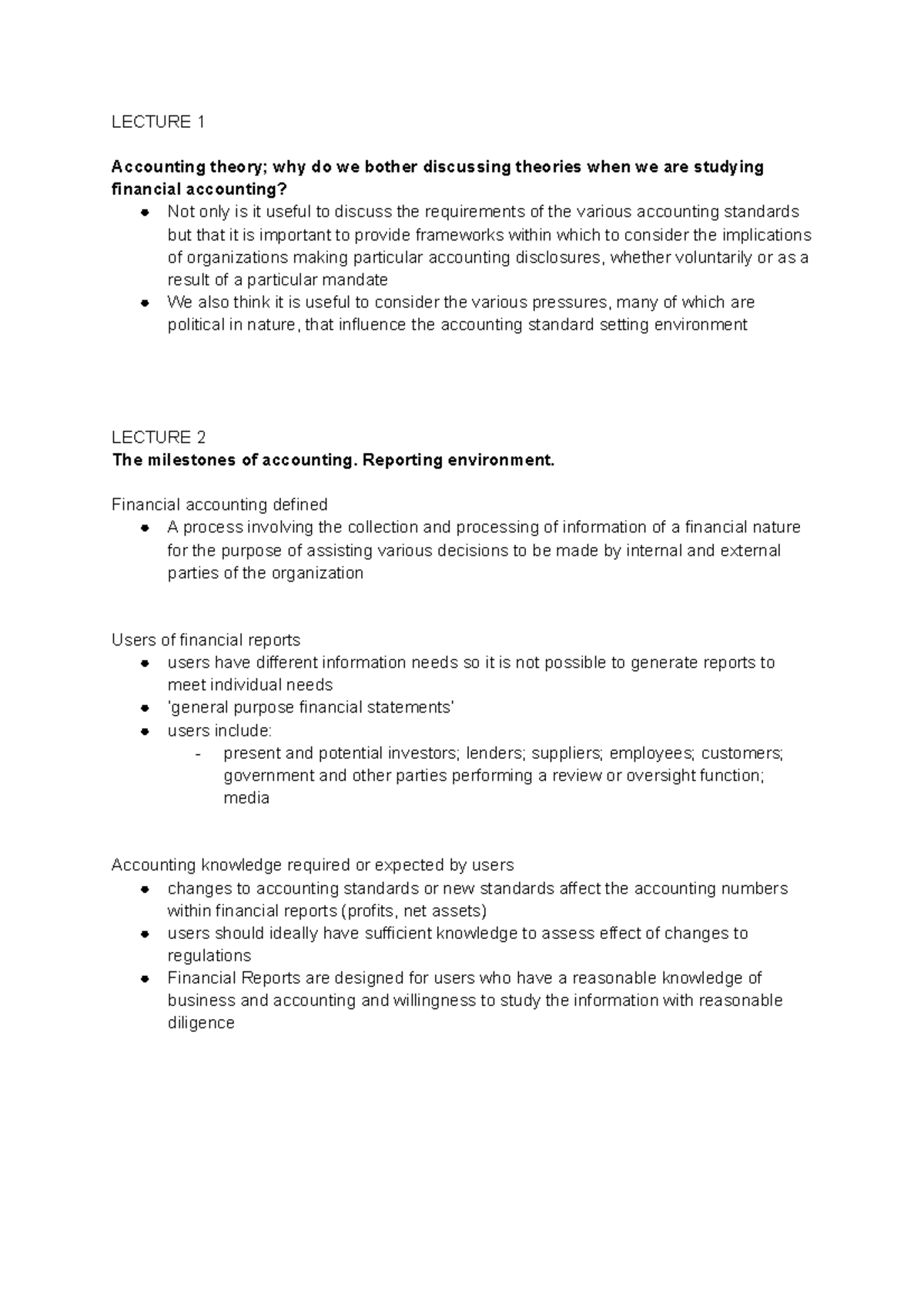 Redovisningsteori - LECTURE 1 Accounting Theory; Why Do We Bother ...