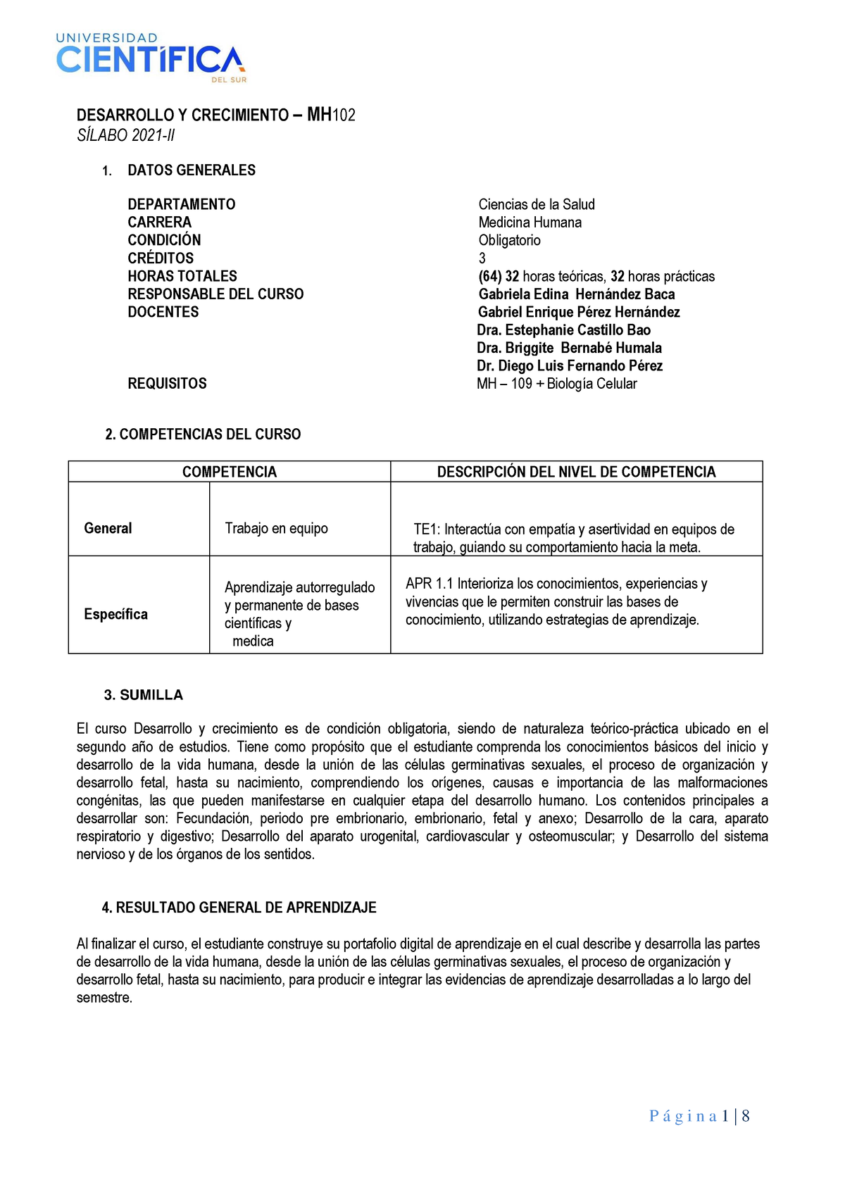 Silabo Dy C 2021-II (1) - ..... - P á G I N A 1 | 8 DESARROLLO Y ...