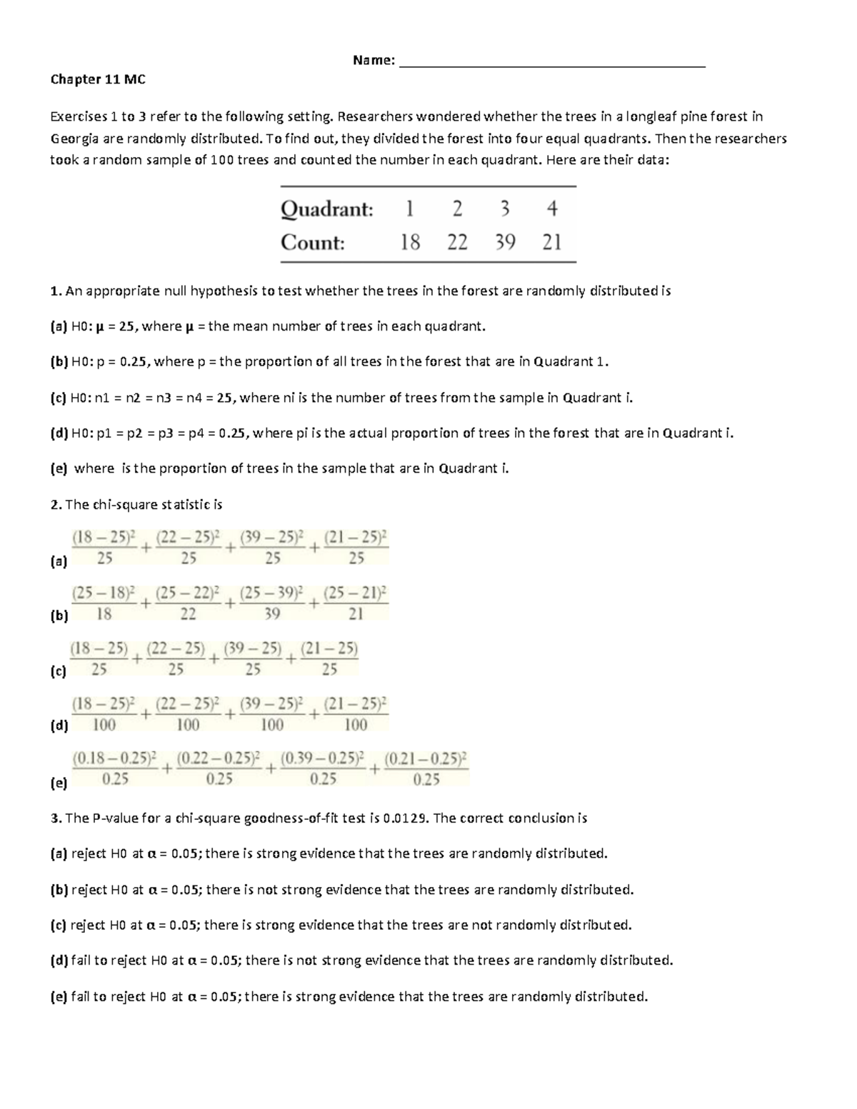 ap stats chapter 11 homework answers