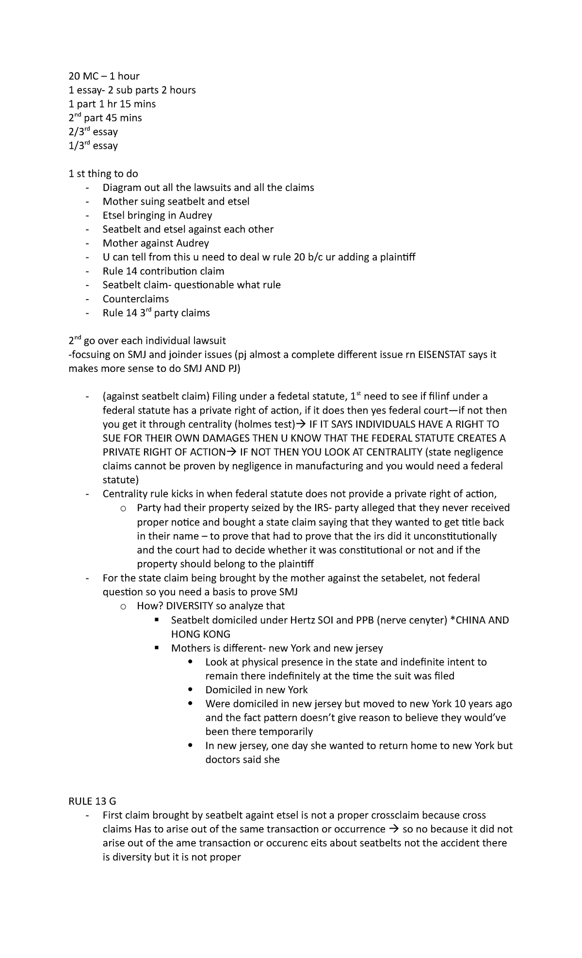 Exam review sesh - Lecture notes final - 20 MC – 1 hour 1 essay- 2 sub ...