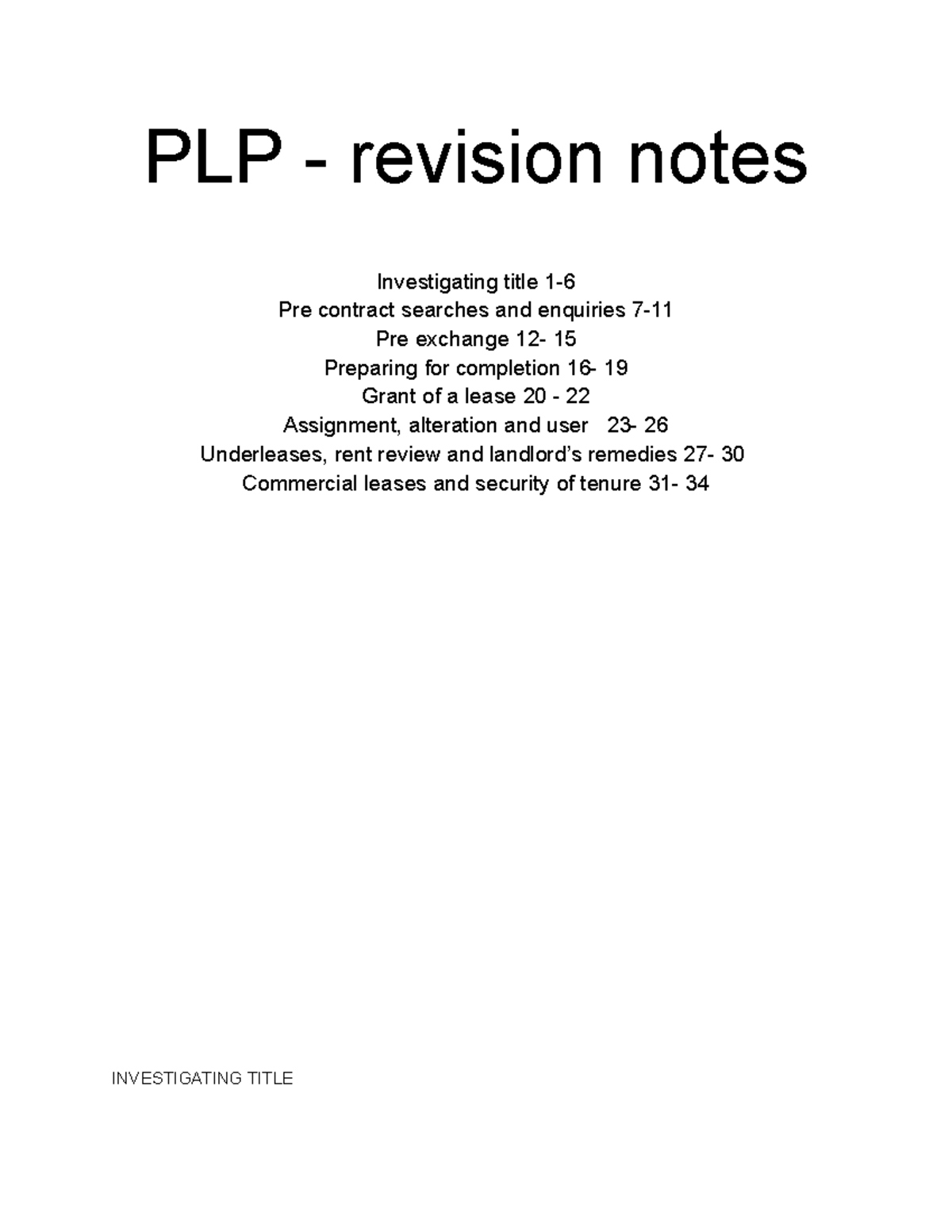 PLP - Revision notes - Entry 3 - restriction on proprietors powers to ...