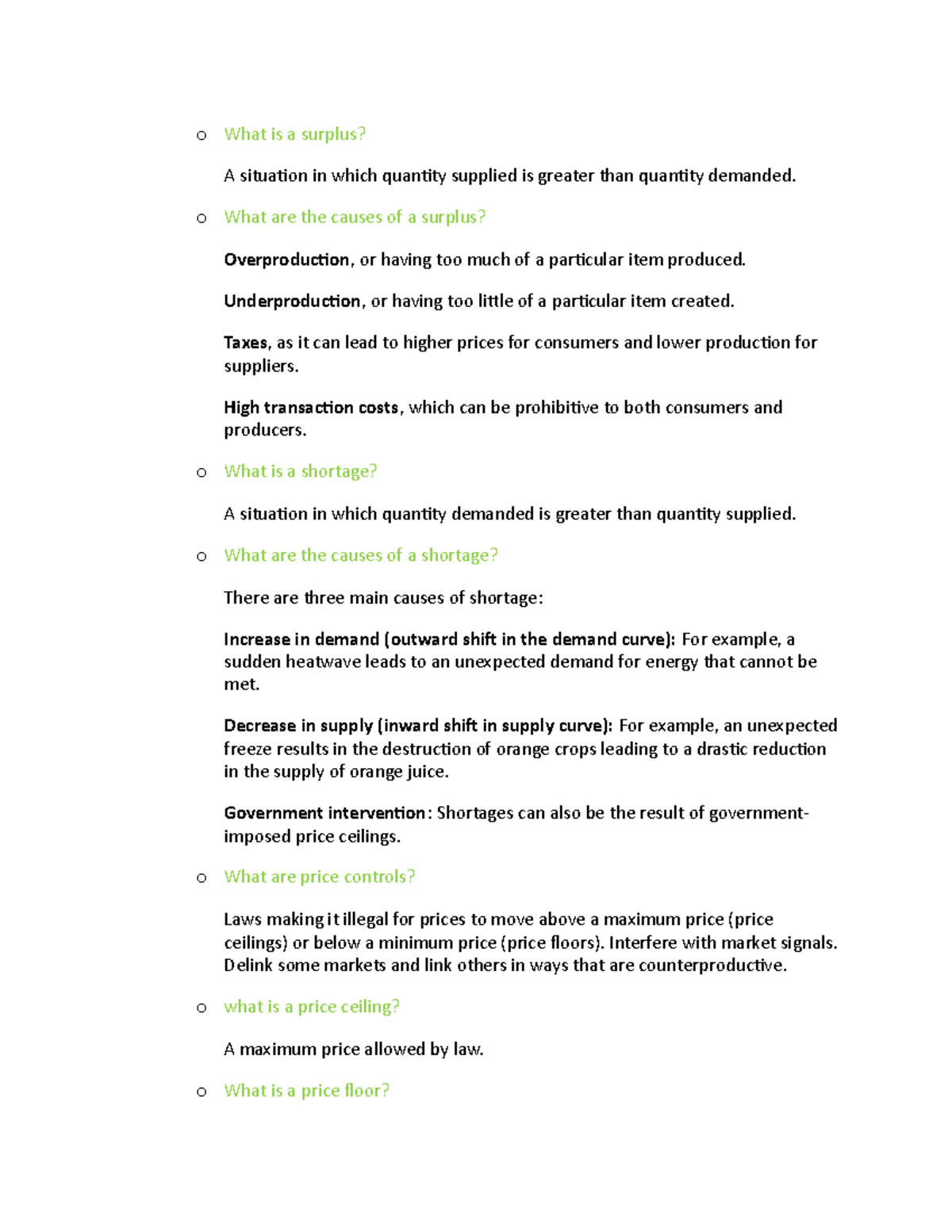 ECO2013 Assigment 3 - homework - o What is a surplus? A situation in ...