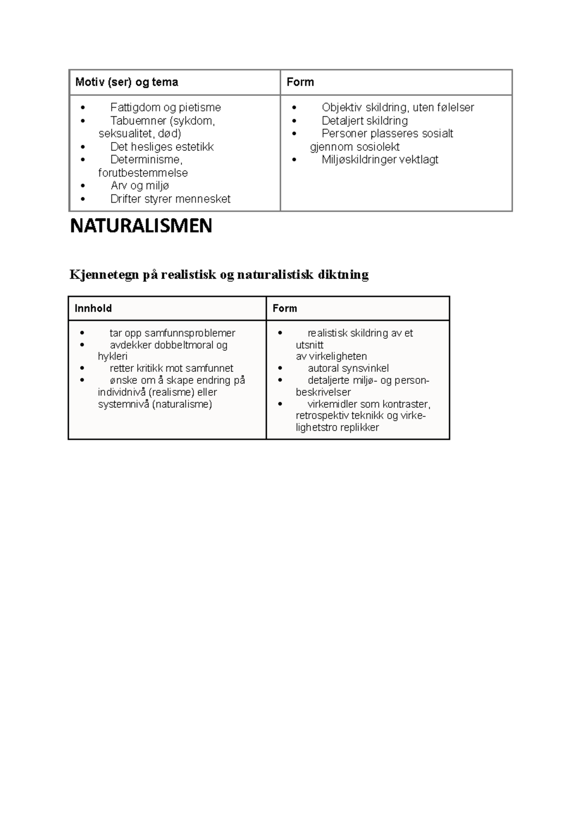 Hellemyrsfolket - Naturalismen - Motiv (ser) Og Tema Form Fattigdom Og ...