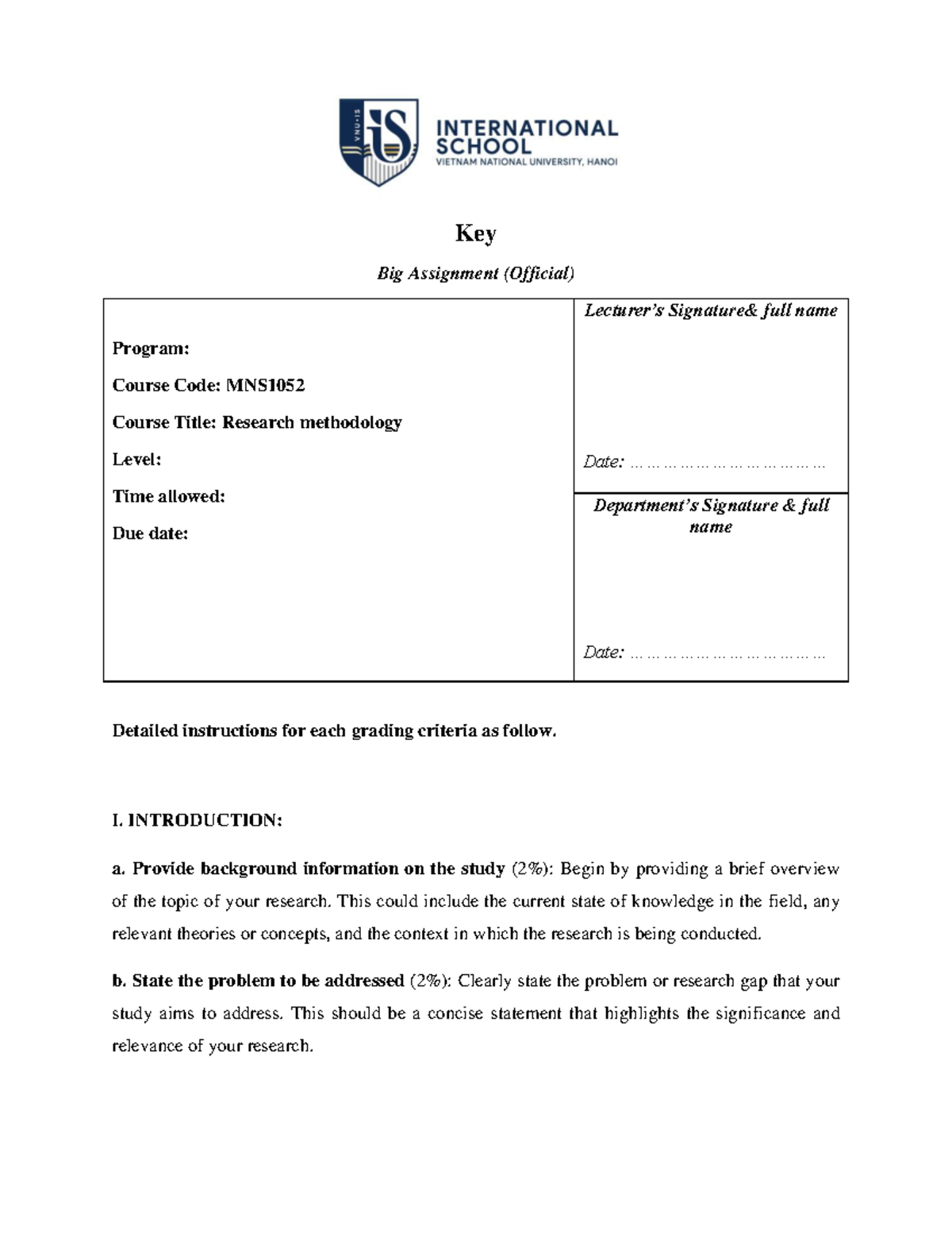 10.2. MNS1052 key official BIG Assay - Key Big Assignment (Official ...