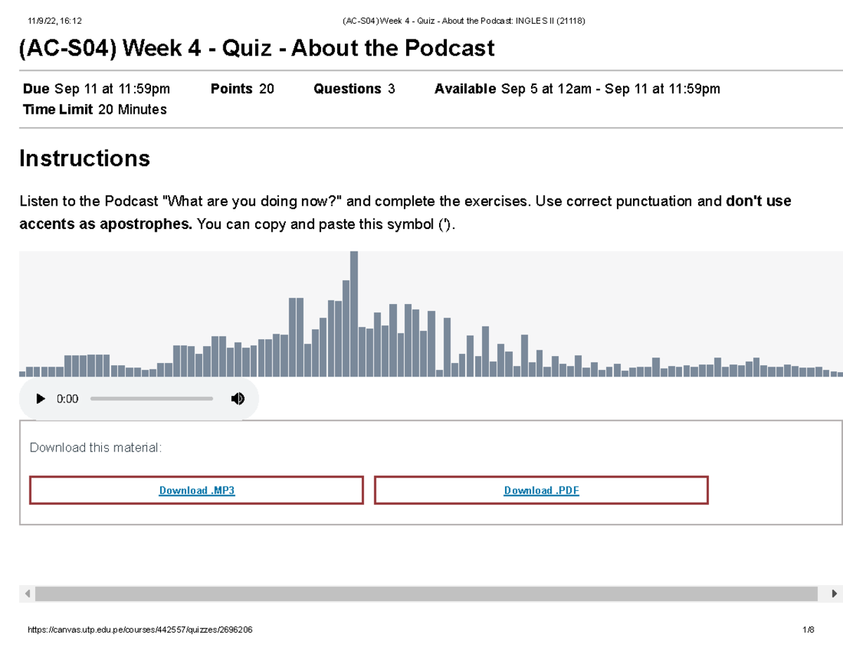 Ac S04 Week 4 Quiz About The Podcast Ingles Ii 21118 Ac S04 Ac S04 Week 4 Quiz About The Podcast Ingles Ii 21118 Ac S04