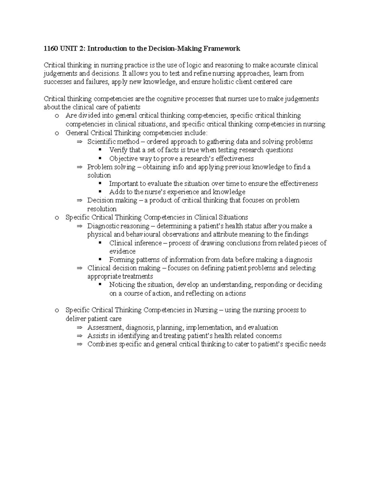 1160 UNIT 2 - DMF - Introduction to the Decision-Making Framework ...