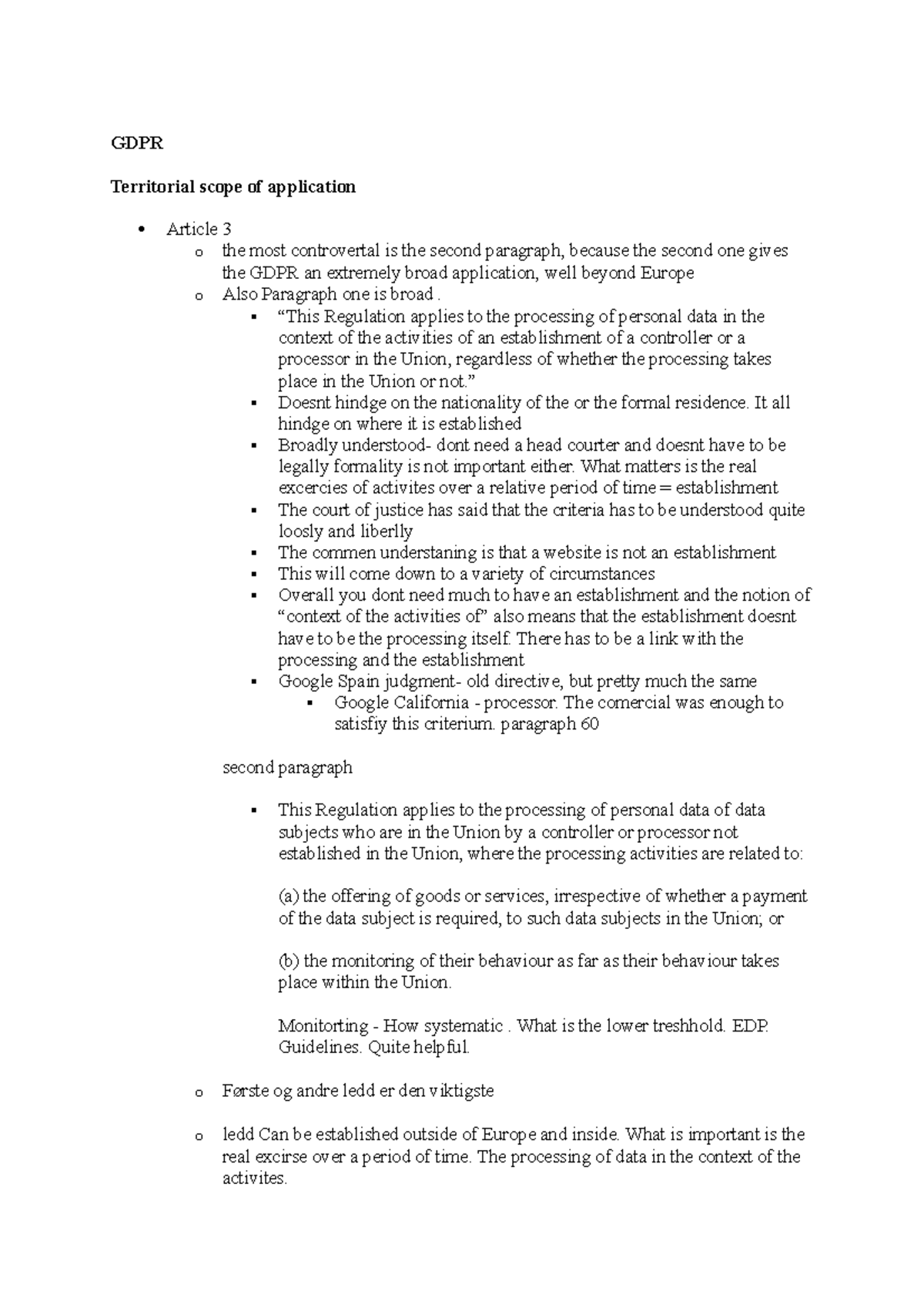 Territorial scope of application - GDPR Territorial scope of ...