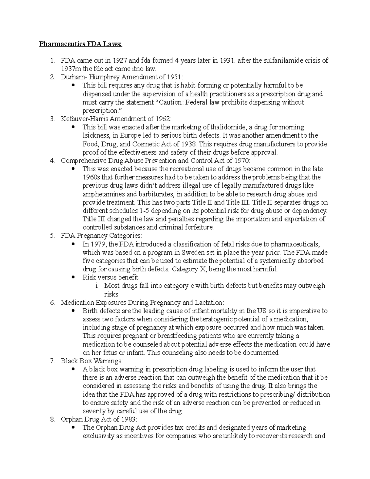 Laws - Pharmacy Practice Laboratory I - Pharmaceutics FDA Laws: FDA ...