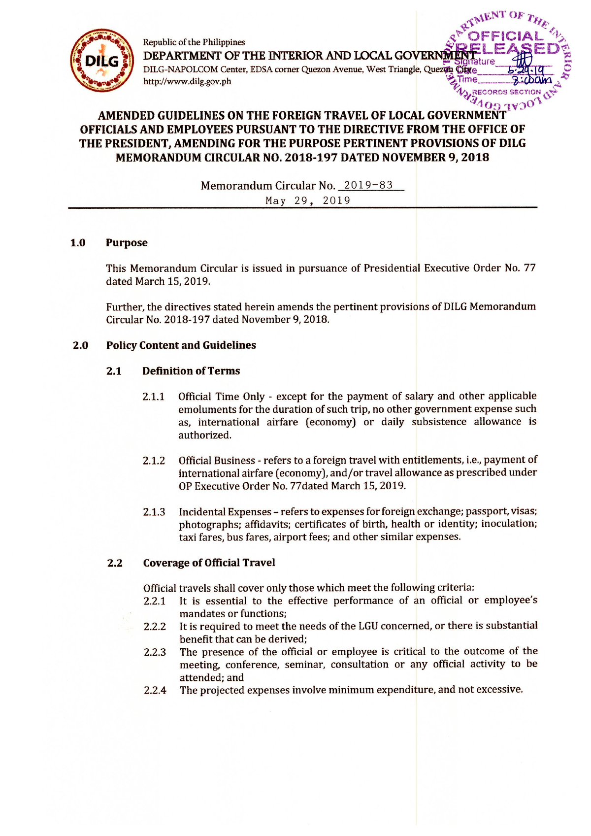 Entitlements Of Benefits For LGU In Case Of Foreign Travel - Accounting ...